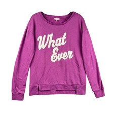 Juicy Couture "What Ever" Graphic Sweatshirt Women's Size Medium Purple