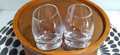 2 Schnapps/Whiskey Shot Glass, Egg, Roly Poly, Slant Top, Rosenthal Style