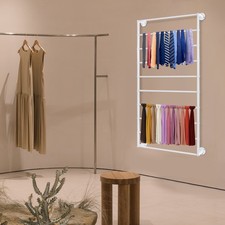 10 Tiers Iron Wall Mounted Scarf Rack Tie Display Rack Towels Storage Rack Shelf