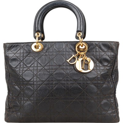 Christian Dior Quilted Caviar Leather Lady Dior Handbag Tasche