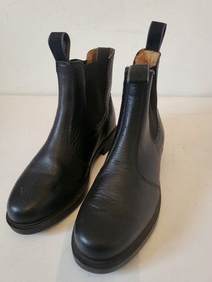 EQUITHEME Stiefeletten Leder schwarz zum Schluppen Größe 36
