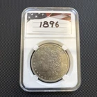 1896 Morgan Silver Dollar $1 AU Nice Natural Toning 90% Silver US Coin.