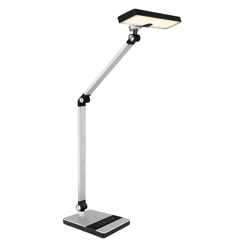 Tischleuchte Schreibtischlampe Leseleuchte LED Touchdimmer CCT silber Alu Büro - Bild 2 von 4