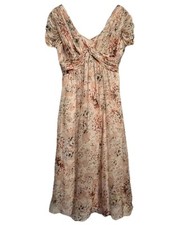 Zara Womans Shirt Dress Maxi Size M Multicolor Floral Sheer Flowing