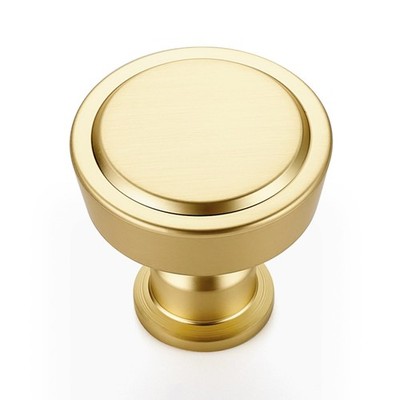 30 Pack Brushed Brass Kitchen Cabinet Knobs Single Hole Round Dresser Knobs C...