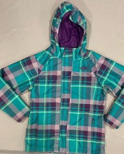 The North Face Girl Jacket Coat L 14/16 Green Plaid 3 n 1 Triclimate Hood Winter