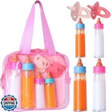 Baby Doll Bottles Accessories Set for Toddlers, 2 Milk Bottle 2 J