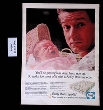 Colchón Sealy Posturepedic 1966 dormir menos hombre y bebé estampado anuncio 56578
