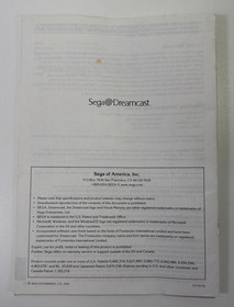 Sega Dreamcast Console INSTRUCTION MANUAL ONLY System Operations Booklet