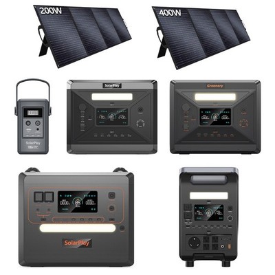 SolarPlay 96/2160/2304/3840Wh Powerstation Camping Solargenerator mit Solarpanel