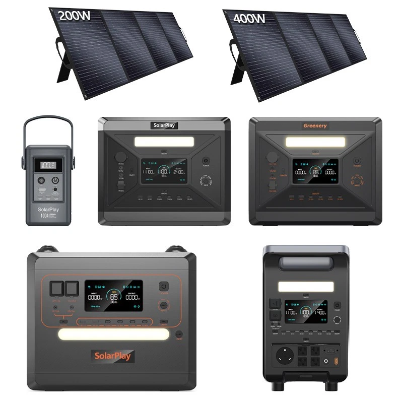SolarPlay 96/2160/2304/3840Wh Powerstation Camping Solargenerator mit Solarpanel