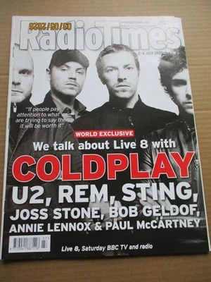Radio Times magazine 2 - 8 July 2005 Coldplay cover - Image 1 of 4