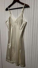 VTG Sears Nightgown Babydoll Ivory Lingerie Nylon 38 Coquette Evening