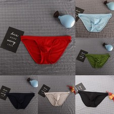 Slip Stämme Unterwäsche Sexy Suspensorium Atmungsaktiv Bikini Eisseide Herren