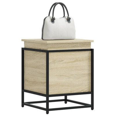 Aufbewahrungsbox Sonoma Eiche 40x40x51,5cm. Couchtisch aus Holz & Metallgestell