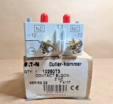 Eaton Cutler-Hammer 10250T3 Pushbutton Contact Block, 2 NC New In Box 