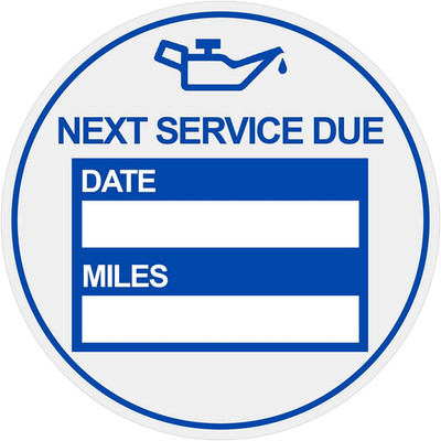 2 Inch 102PCS Next Service Due Static Cling Labels Easy Remove Oil Change Sticke