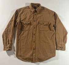St. John  s Bay Men  s Sz XL-Tall Chamois Cloth Long Sleeve Button Up Tan Brown