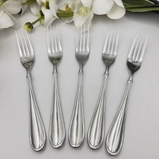 Lot Of 5 Dansk Torun Dinner Forks Stainless 7” Steel Glossy