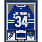 Framed Autographed/Signed Auston Matthews 35x39 Maple Leafs Jersey Fanatics COA