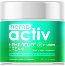 HEMPACTIV Hemp Cream with Menthol, MSM  Arnica   Lightweight, Fast-Absorbing Mo