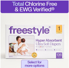 Baby Diapers Size 1 6-12 lbs 68 Count Hypoallergenic Chlorine Free 2 Pack
