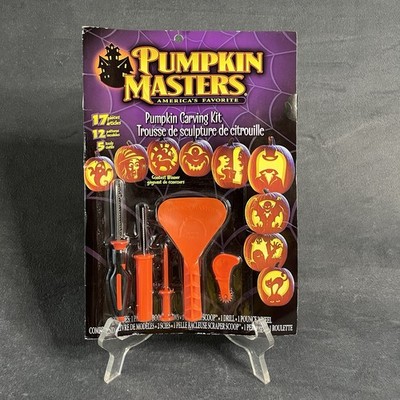 PUMPKIN MASTERS Halloween carving kit PM13-414 UNOPENED NEW 12 Patterns 5 Tools