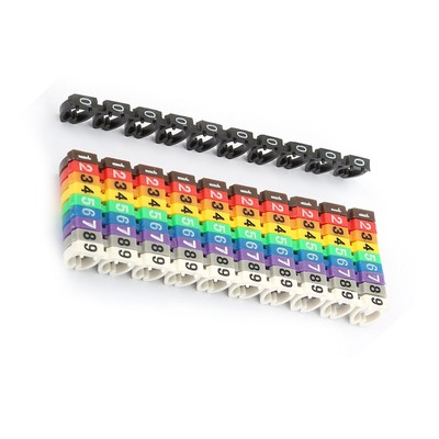 100Pcs 6mm² Digital Number Tube Wire Number Label Tube Cable Marker Tools Part