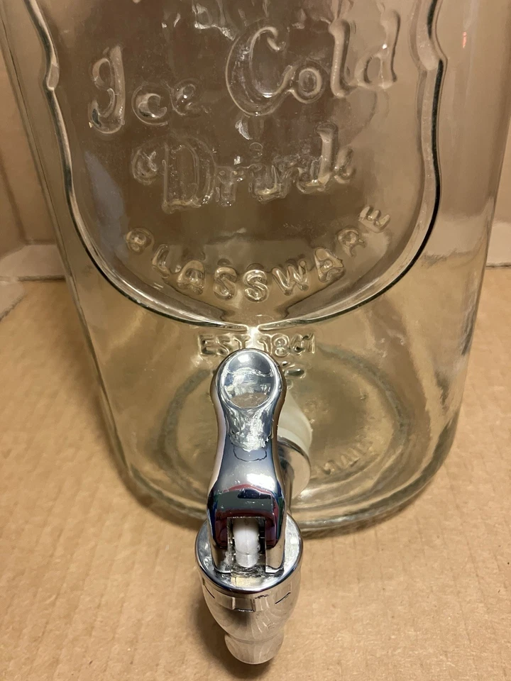 Home Essentials & Beyond Ice Cold Drink Clear Glassware Dispenser 12 with Lid - Image 3 of 4