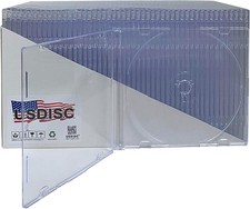 USDISC CD Jewel Cases Slimline 5.2mm, Clear, Pack of 100