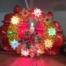 Vintage Revco Christmas Tree Topper Gold Working 8” X 8” Kitsch