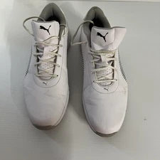 Puma Quilltec Golf Shoes Size US9.5 White Black Synthetic Leather UK 8.5