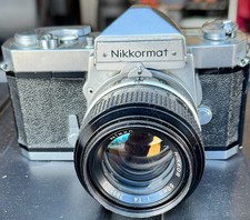 Nikkormat FT Vintage Black Silver 35mm SLR Film Camera with Nikkor 50mm Lens