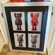 KAWS X NGV Companion Flayed Lenticular Post Cards Set of 4- IN CUSTOM FRAME 