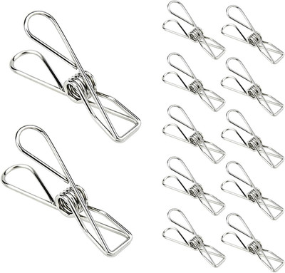 Laundry Clothes Pins Clips 50 Pack, Stainless Steel Heavy Duty Laundry Peg Metal
