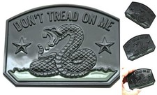 1x Gadsden Flag Rattlesnake Car Emblem 3D Decal Sticker with Don't Glossy Black