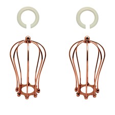 Image of 2X Vintage Ceiling Light Shades Pendant Lamp Cage Industrial Metal Wire Cage