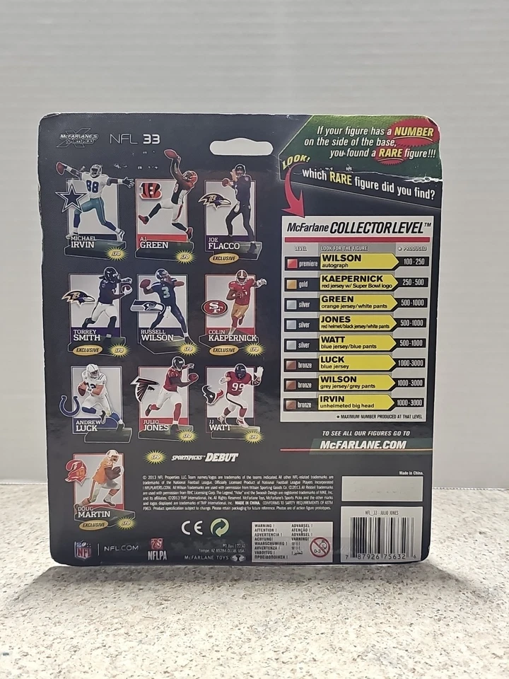 Figura McFarlane NFL Atlanta Falcons Julio Jones #11 Serie 33 RARA NUMERADA  Foto 3 de 4