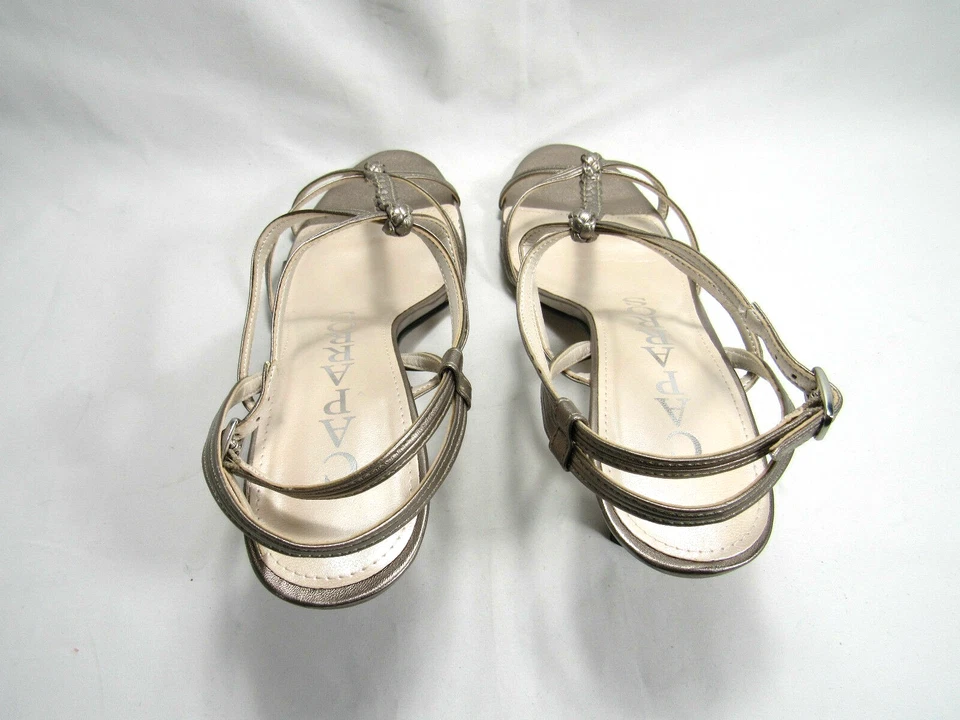 Sandalia Caparros Avalon Mushroom Metalic T-Strap Talla 6.5 EE. UU. Foto 4 de 4