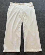 EILEEN FISHER Pants Medium Organic Cotton Stretch Jersey Straight Yoga Ivory