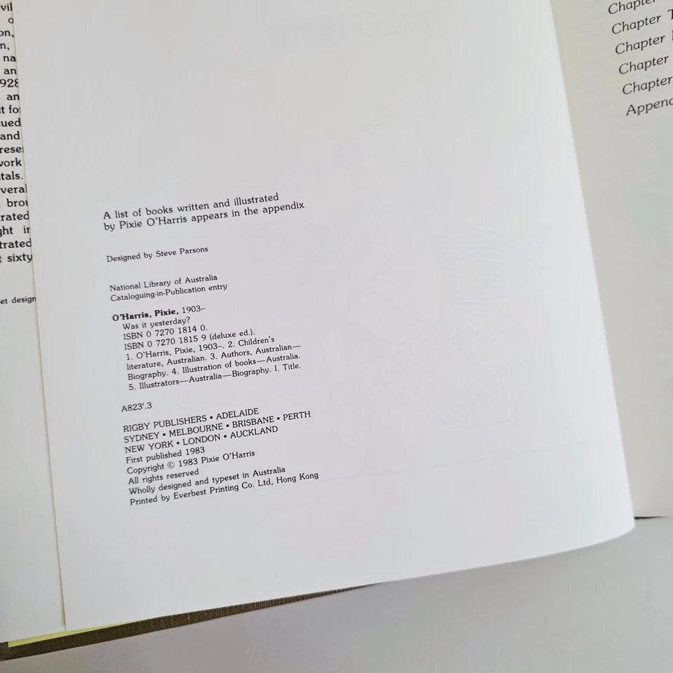 Was It Yesterday? The Autobiography of Pixie O'Harris Hardcover Book 1983 - image 4 of 4