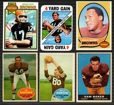 Lot of (6) Post WWII Vintage - Various Years Cleveland BROWNS Football Cards