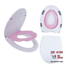 MinSha Elongated V/U Toilet Seat with Built-in Child Seat, 2-in-1 Family Potty