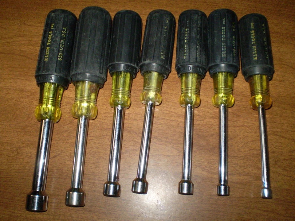 KLEIN TOOLS Vintage used No. 630 nut driver set - 3/16" - 1/2" - 7 pieces - USA - Image 3 of 3