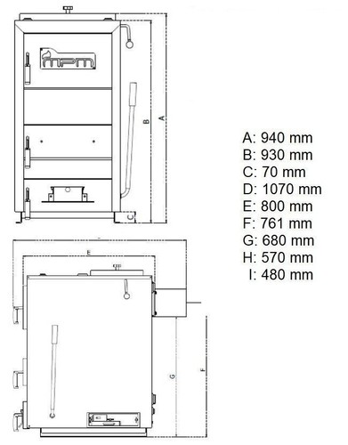 Festbrennstoffkessel MPM DS 10 kW mit Feuerzugsregler Holzkessel - Bild 3 von 7