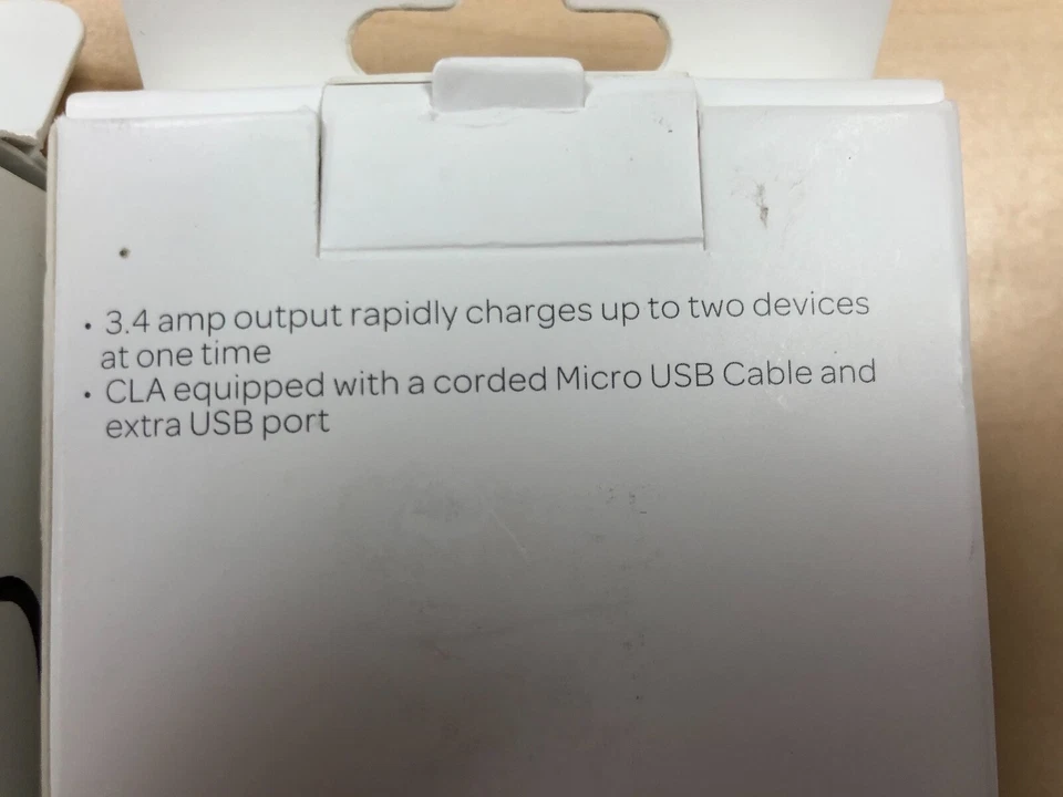 New At&t 3.4Amp Certified Micro USB Car Charger w/ Extra USB Port - Black - Image 3 of 3