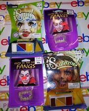 VINTAGE STAR CLOWN SCARECROW  VAMPIRE TEETH Halloween Technifaces Makeup Kit