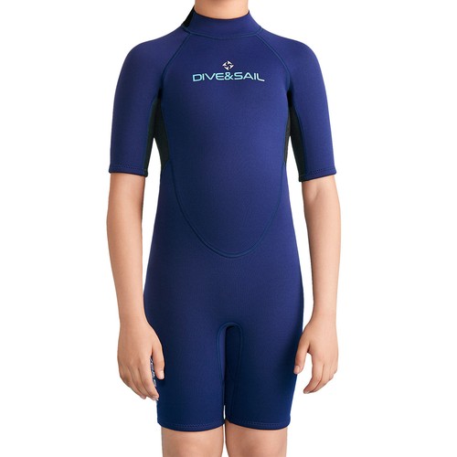 Boys 2.5mm Neoprene Wetsuit Thermal Short Sleeve Jumpsuit Swimsuit Bathing Suit - Picture 13 of 23
