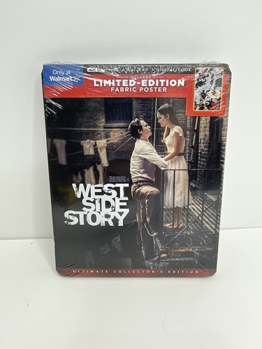 West Side Story 4k Ultra HD Blu-ray + Digital Limited Edition Stoff Poster Neu