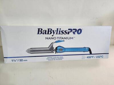 BaBylissPro Nano Titanium Spring Curling Iron 1 1/4'' NEW
